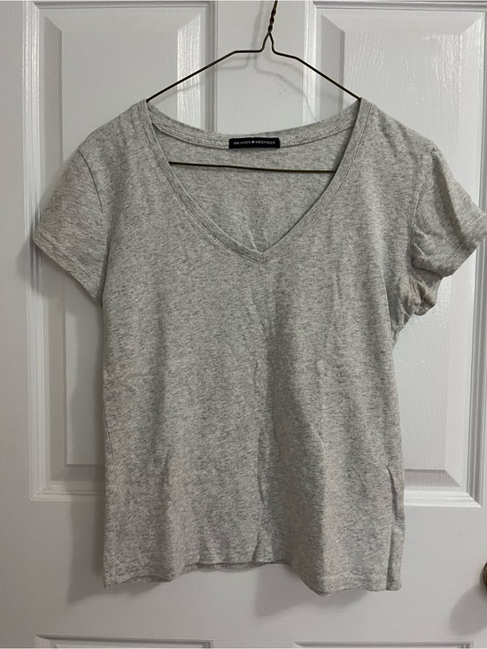 Brandy Melville Tops - Brandy Melville Heather Gray V-Neck Women’s Tee